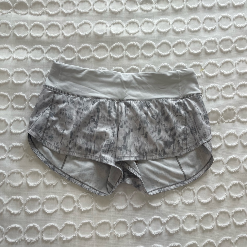 Lululemon Grey Patterened Speed Shorts